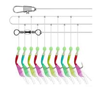 Appât de pêche en acier inoxydable pour attraper le maquereau, le hareng, l'éperlan 7# -15# hameçons avec émerillons (10#)