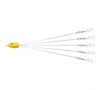Appât de pêche multi-hameçons 18 cm Design Alabama Rig avec tête lestée Épingle à nourrice Action réaliste pour eau salée douce mer lac Pêche Construction en plastique 15 g Une seule pièce (tête verte