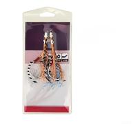 Appât imitation calmar phosphorescent en silicone avec double hameçon barbelé et fil réfléchissant pour eau salée (B)