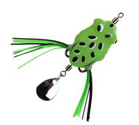 Appât Leurre de Pêche Mini 3,2cm 5,5g Vert, Hameçon Double | Acier Carbone et Silicone, Effet Flash, pour Brochet et Basses, Bordures D’herbiers