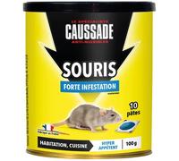 Appât pâte - Pat-appât - souris - forte infestation - 100 g - boite métal d