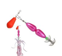 Appât pour Calmar,Appât de 90mm avec Hameçons Double Parapluie,Leurres Fluorescents pour Pêche en Mer À L Vif | pour La Pêche sous-Marine Crevette Seiche Et Crevette en Traîne