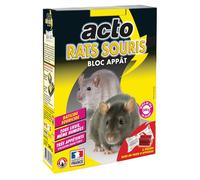 Acto Appât pour rats et souris – 12 blocs × 20 g (240 g) – Très attractif, dératisation efficace