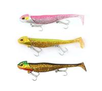 Appât Souple Pour La Pêche En Mer, Leurre Pour Attraper Des Poissons, Matériel Pour Pêcher Des Bars, Matériel Pour Pêcher À La Turlutte, Avec Hameçon Droit, 3 Fois