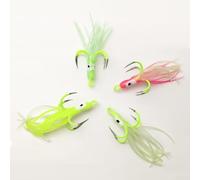Appât Squid Glow avec 4 crochets et construction en silicone souple pour un mouvement dynamique pendant les opérations de pêche de nuit (16# blanc)