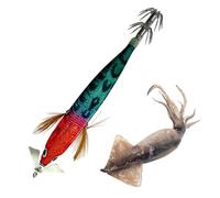 Appât Turlutte pour Calamar Équipement de Pêche Artificiel 3D Lumineux avec | Jig Turlutte Hameçon Calmar 12 cm Pour Lacs et Rivières Pêche à la Traîne Crevette Seiche