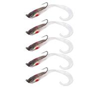 Appâts Artificiels, 5 PCS Leurres de Poisson Artificiels Faux Appâts Leurres Souples Leurre de Pêche au Bar avec Crochet(SO050-5)