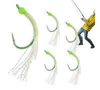 Appâts artificiels pour la perche - Lot de 5 appâts à hameçon luminescents | Exches à queue réfléchissante de 4,5 cm pour eaux douces | Pour taureaux extérieurs eau et salée de nuit poissons crevettes
