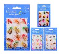 Appâts artificiels pour mouche - 48 pièces pour les leurres compacts pour eaux douces, pour les lacs d'eau douce, les rivières étangs et pour taureaux, cadeaux hommes et père