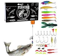 Appâts de basse, petits accessoires de pêche réalistes, kit d'appâts pour pêche en eau douce, eau salée, lac, bateau, kayak, rivage, équipement truite, perche, carpe, saumon, poisson-chat, pêcheur