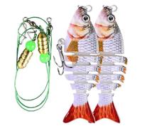 Appâts de Pêche | 2 Leurres Souples Multi-Articulés en Forme de Crevette - Leurres pour Bar Eau Douce | pour la pêche du Sandre, de la Truite, du Saumon, Poisson-Chat, en Eau salée et en Eau