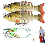 Appâts de Pêche | 2 Pièces Swimbait Multi-Articulé,Leurre de Pêche pour Le Bar,pour la pêche du Sandre, de la Truite, du Saumon, Poisson-Chat, en Eau salée et en Eau