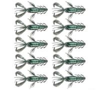 Appâts de pêche souples en silicone pour écrevisses, avec crevettes multicolores pour un mouvement de nage réaliste (10 pièces, vert)