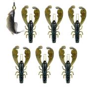 Appâts souples en forme d'écrevisse - 6pcs Appât de pêche biomimétique, Swimbaits à action réaliste, Matériau souple | Outil de pêche polyvalent avec capacité de largage de poisson Attirer les poisson