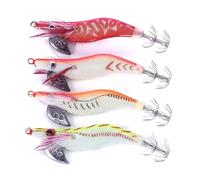 Appâts Souples pour crevettes avec hameçons Lumineux, 4 pièces