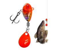 Appâts spinners pour pêche au bar - Appât spinner avec crochet, accessoires de poisson pour la survie en eau douce, rivière noire, glace, activités de plein air, bateau
