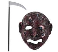 APPCRFM Masque d'Halloween, Masque Sanglant d'Halloween, Masque d'Horreur Avec Couteau, Idéal pour les Costumes d'Horreur, le Cosplay, les Bals Costumés et les Fêtes Costumées