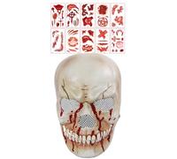 APPCRFM Masque Effrayant en Forme de Crâne, Ensemble de Masques pour Halloween, Autocollants Tatouages pour Halloween, Convient pour les Déguisements, les Fêtes Cosplay et les Soirées Costumées