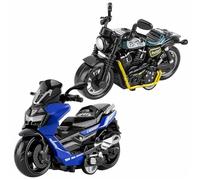 APPCRFM Moto Modèle Jouet en Alliage,Voitures pour Enfants,Ensemble de Motos Réalistes,Moto Verte Irisée,Jouets à Rétrofriction Modèle,Cadeaux d'anniversaire pour Garçons et Filles(Vert et Bleu)