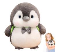 APPCRFM Peluche Pingouin,Peluche Animal pour Enfant,Pingoui-n avec Nœud,Peluches Pingouin Dodu,Peluches Pingoui-n avec Mini Sac à Dos,Cadeau en Doll pour Garçons et Filles,Noir 25 cm