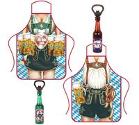 APPCRFM Tablier créatif pour la bière, Tablier Oktoberfest, Tablie-r Pour Cuisiner Barbecue, Ouvreur de Bouteille de Bière, Ouvre-bouteille Set décapsuleur Combo, pour Fête, Festivals 4PCS