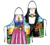 APPCRFM Tablier Oktoberfes Tablier De Cuisine Imperméable 2 Pièces Pour Couple, Style Drôle Et Moderne Pour Homme Et Femme, Idéal Pour Barbecue, Cuisine Quotidienne, Cadeau Anniversaire Ou Fête