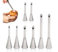 APPCXOKL Paquet de 8 Douille Patisserie Avec grattoir, Outil de Boulangerie Indispensable pour Donuts, Cupcakes, Eclairs et Plus