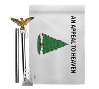 Appeal to Heaven Kit de mât d'aigle en pin Gadsden - Bannière historique de guerre révolutionnaire « Don't Tread On Me » - Décoration de cimetière Gadsden pour tombe - Cadeau fabriqué aux États-Unis