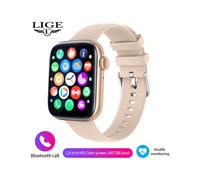 (Appel Bluetooth-Silicone rose clair) Nouvelle montre intelligente adulte Bracelet tactile complet appel Bluetooth montres