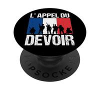 Appel du Devoir Patriote France Soldat Drapeau Français PopSockets PopGrip Adhésif