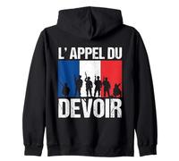 Appel du Devoir Patriote France Soldat Drapeau Français Sweat à Capuche