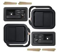 APPERFiT Poignées de porte extérieures et intérieures avec fixations compatibles avec Jeep Wrangler YJ TJ 1991-2006 avec portes complètes, remplace 55176382AE 55176383AE 55176477AB 55176476AB