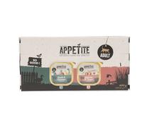 Appetite Barquettes Terrine pour Chat au Canard/ Poulet Et Saumon/ Truite 4x100g