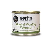 Appetite Conserve Mousse pour Chat Adulte De Canard Et De Volaille 200g
