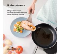 Appetito Domino Table de cuisson électrique 2 plaques 6 niveaux de puissance 3000 watts acier inoxydable