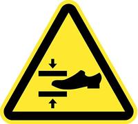 Applatissement Pied Avertissement 12 unité de 7 cm Panneau Autocollant Triangle Jaune Risque Danger (7 cm, applatissement pied)