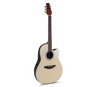 Applause Guitare acoustique-électrique Traditional AB24 Mid Cutaway - Corps Lyrachord Roundback Mid-Depth - Préampli AP3TP - Table en épicéa - Natural Satin - AB24-4S