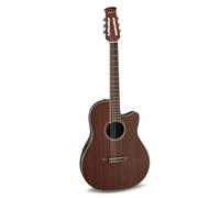 Applause Guitare de concert classique en nylon électro-acoustique - Traditionnel AB24C Mid Cutaway Nylon - Corps en lyrachord à dos rond - Préampli AP3TP - Dessus en acajou - Satin naturel - AB24CM-4S