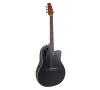Applause Guitare Électro-Acoustique Elite AE44 Mid Cutaway - Corps Roundback Lyrachord profondeur moyenne - Préampli AP3TP - Table en Épicéa - Noir Satiné - AE44-5S