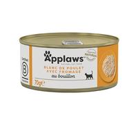 Applaws Alimentation humide naturelle pour chats adultes – Poulet et fromage en bouillon – 24 x 70 g