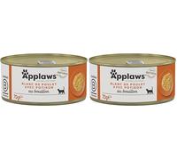 Applaws 100% Alimentation Humide Naturelle pour Chat Poulet Poitrine avec Citrouille en Bouillon - 24 x 70g boîtes (Lot de 2)