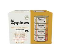 Applaws Alimentation humide naturelle pour chats adultes – Poulet en bouillon – 12 x 70 g