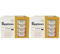 Applaws 100% Alimentation Humide Naturelle pour Chat Sélection de Poulet en Bouillon pour Chats Adultes - 12 x 70g boîtes (Lot de 2)