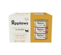 Applaws 100% Natural Wet Cat Food, Multipack Chicken Selection in Broth (Pack of 12 x 156g Tins)