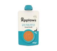 Applaws 100% Naturel, complément Alimentaire Humide pour Chat - Bouillon d'arêtes de Poisson au Thon, 12 sachets à Bec verseur de 85 g