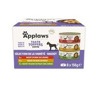 Applaws 100% Naturel - Nourriture Humide pour Chiens, Sélection de Viandes aux Légumes en Ragoût, 8 x 156g