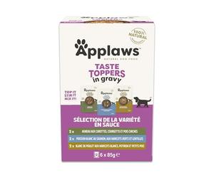 Applaws 100% Naturel - Nourriture Humide pour Chiens, Sélection Viande & Poisson en Sauce, 6 x 85g