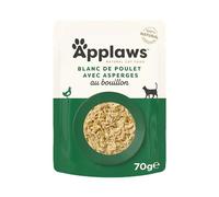 Applaws 100% naturel Poulet et asperges en bouillon pour chats adultes - 12 sachets de 70g