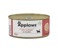 Applaws 100% Nourriture humide pour chats adultes Natural Wet, Tasty Chicken with Duck - 24 boîtes de 156 g