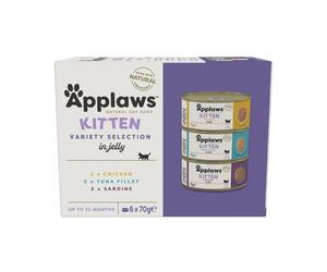 APPLAWS Applaws Cat Tin Multipack Kitten Selection - Nourriture humide pour chatons mix de saveurs avec poisson et poulet - 6 x 70 g